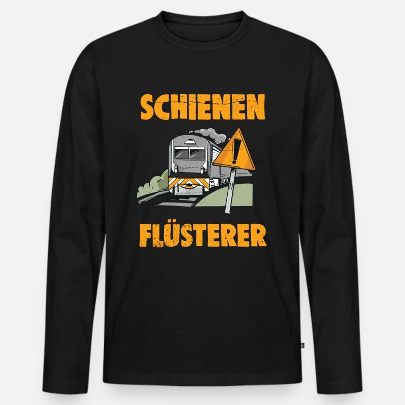 Zug Züge Dampflok Eisenbahn Modelleisenbahn - Männer Premium Bio Langarmshirt - Schwarz
