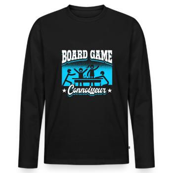 Jeu de société Connaisseur Passionné de jeux de nuit Plateau - T-shirt manches longues Premium bio Homme - noir - Devant - Nico (187cm)