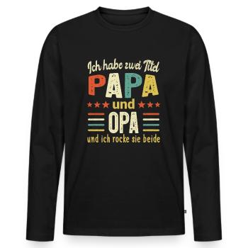 Retro Papa und Opa Vatertrag Bester Vater Geschenk - Männer Premium Bio Langarmshirt - Schwarz - Vorne - Nico (187cm)
