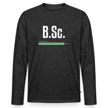 Bachelor of Science B.Sc. Graduation gift - Men's Premium Organic Long Sleeve Shirt - heather anthracite - Front - Nico (187cm)