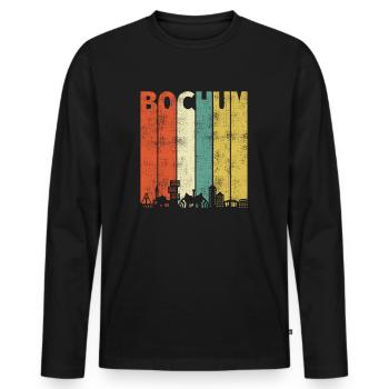 Retro Bochum residents city of Bochum gift - Men's Premium Organic Long Sleeve Shirt - black - Front - Nico (187cm)