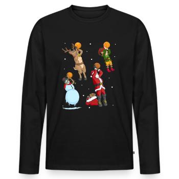 Basketball Throw Christmas Player Gift - Men's Premium Organic Long Sleeve Shirt - black - Front - Nico (187cm)