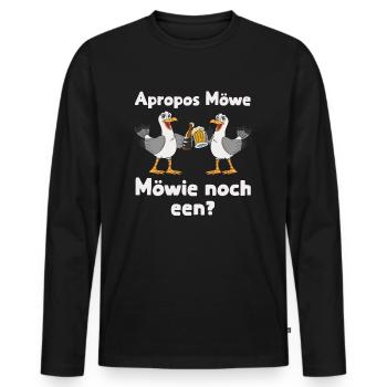 Speaking of the seagull! Möwie still een? Low German - Men's Premium Organic Long Sleeve Shirt - black - Front - Nico (187cm)