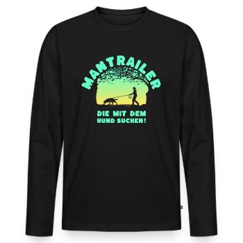 MANTRAILER SUNSET Woman - Men's Premium Organic Long Sleeve Shirt - black - Front - Nico (187cm)