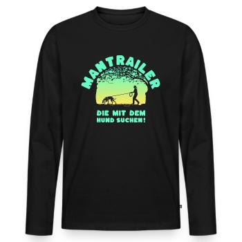 Mantrailer - die mit dem Hund suchen Jagdhund F - Männer Premium Bio Langarmshirt - Schwarz - Vorne - Nico (187cm)
