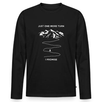 Just One More Turn Hiking Quote Alps Mountains - Men's Premium Organic Long Sleeve Shirt - black - Front - Nico (187cm)