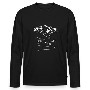 Juste un tour de plus drôle de randonnée citation montagnes - T-shirt manches longues Premium bio Homme - noir - Devant - Nico (187cm)