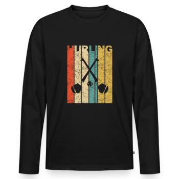 Hurling Irish Sport Team Gaelic Football Vintage - T-shirt manches longues Premium bio Homme - noir - Devant - Nico (187cm)