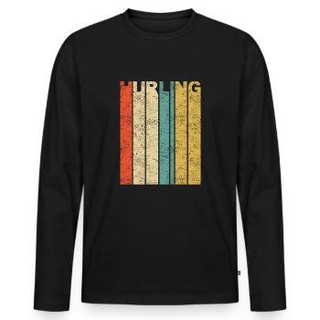 Hurling Irish Sport Team Gaelic Football Vintage - T-shirt manches longues Premium bio Homme - noir - Devant - Nico (187cm)