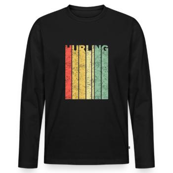 Gaélique Football Rétro Vintage Hurling Irlande - T-shirt manches longues Premium bio Homme - noir - Devant - Nico (187cm)