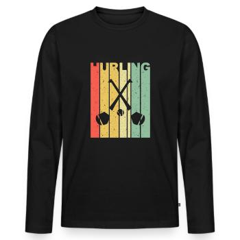 Hurling Gaelic Football Schläger Irish Team - Männer Premium Bio Langarmshirt - Schwarz - Vorne - Nico (187cm)