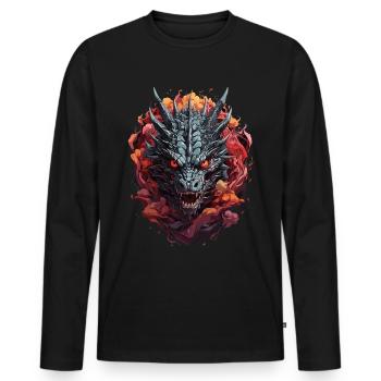 Shadowy Dragon's Eye - Men's Premium Organic Long Sleeve Shirt - black - Front - Nico (187cm)