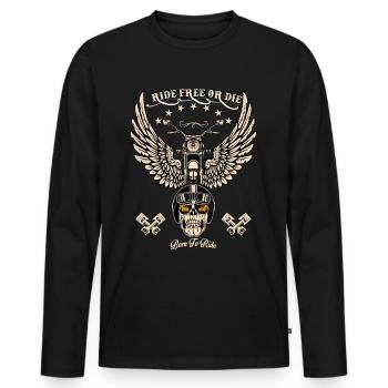 Biker gift idea motorcycle fan quote - Men's Premium Organic Long Sleeve Shirt - black - Front - Nico (187cm)
