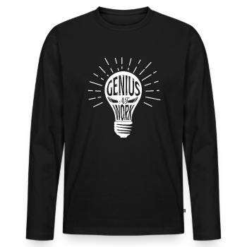 Genius at work - Men's Premium Organic Long Sleeve Shirt - black - Front - Nico (187cm)