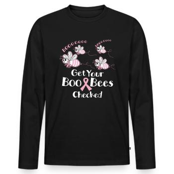 Buh Bienen - Männer Premium Bio Langarmshirt - Schwarz - Vorne - Nico (187cm)