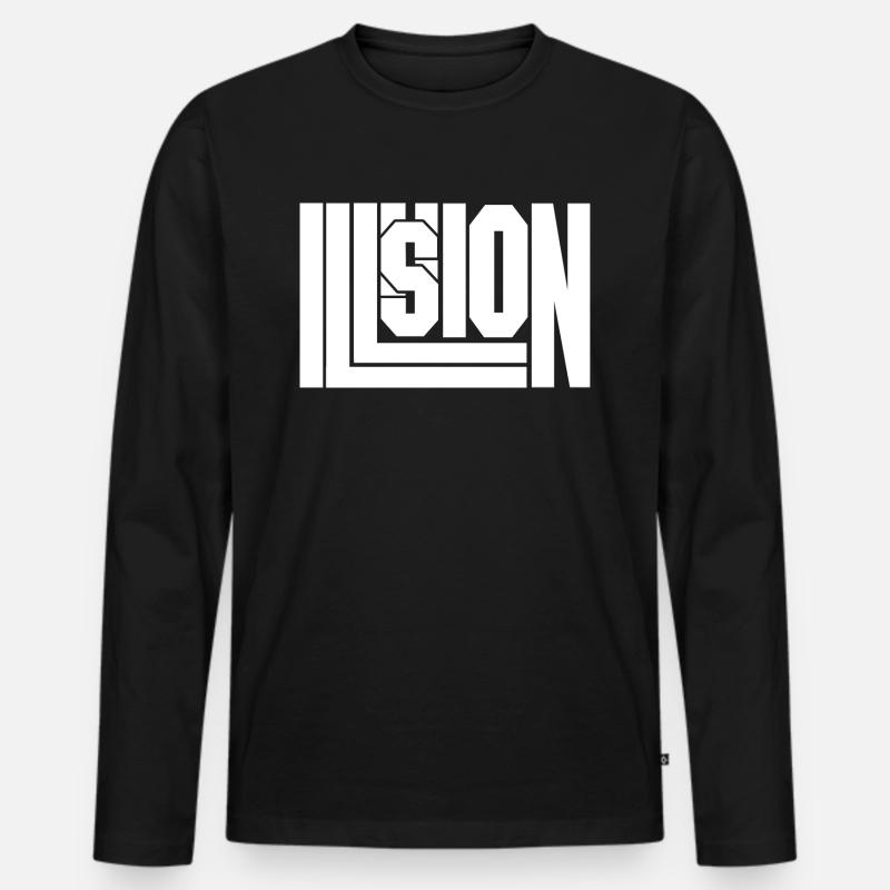 Illusion - Männer Premium Bio Langarmshirt - Schwarz