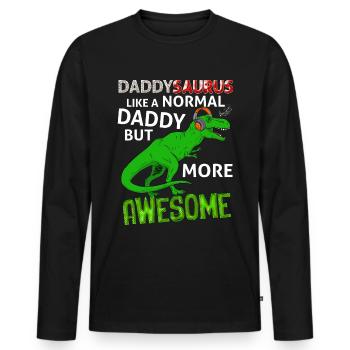 daddysaurus Der beste geniale Dinosaurier Papa - Männer Premium Bio Langarmshirt - Schwarz - Vorne - Nico (187cm)