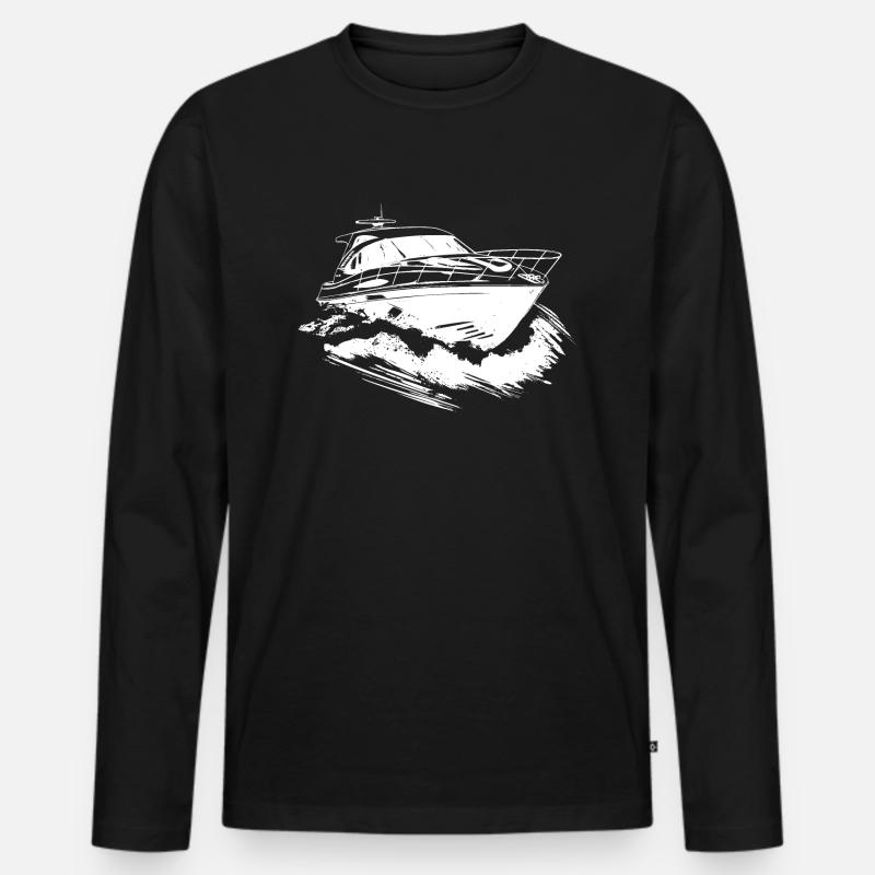 Motorboot - Männer Premium Bio Langarmshirt - Schwarz