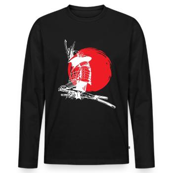 Samurai Warrior Japan Anime Fan - Männer Premium Bio Langarmshirt - Schwarz - Vorne - Nico (187cm)
