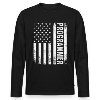 Programmierer Entwickler Programmierer Programmieren IT Computer - Männer Premium Bio Langarmshirt - Schwarz - Vorne - Nico (187cm)