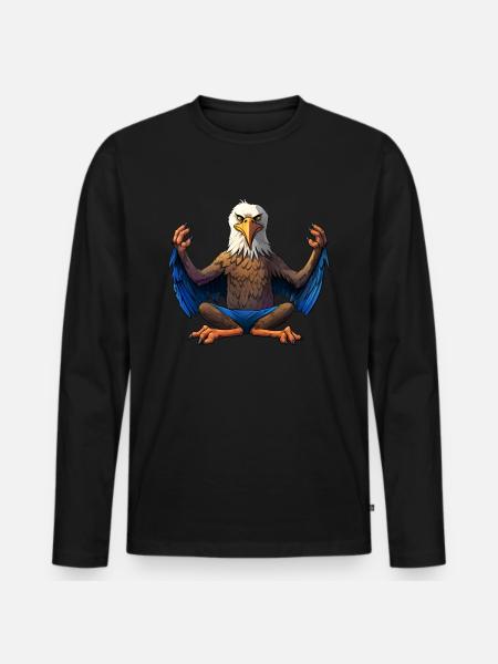 Adler Yoga - Men's Premium Organic Long Sleeve Shirt - black