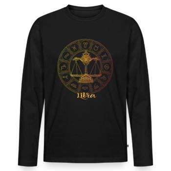 Libra's Zodiac Sign - Men's Premium Organic Long Sleeve Shirt - black - Front - Nico (187cm)