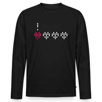 Living Heart. - Men's Premium Organic Long Sleeve Shirt - black - Front - Nico (187cm)