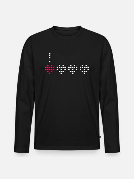 Lebendiges Herz. - Männer Premium Bio Langarmshirt - Schwarz