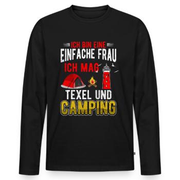 Texel und Camping Holland Leuchtturm - Männer Premium Bio Langarmshirt - Schwarz - Vorne - Nico (187cm)