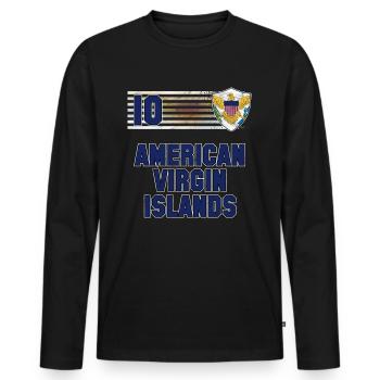 Amerikanische Jungferninseln - Männer Premium Bio Langarmshirt - Schwarz - Vorne - Nico (187cm)