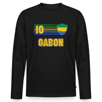 Gabon - Men's Premium Organic Long Sleeve Shirt - black - Front - Nico (187cm)