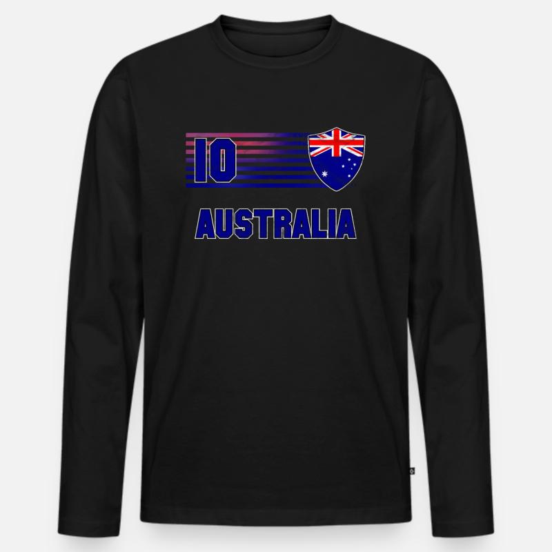 Australien - Männer Premium Bio Langarmshirt - Schwarz