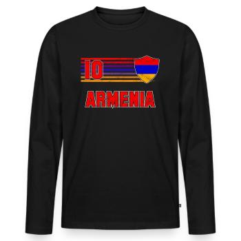Armenia - Men's Premium Organic Long Sleeve Shirt - black - Front - Nico (187cm)
