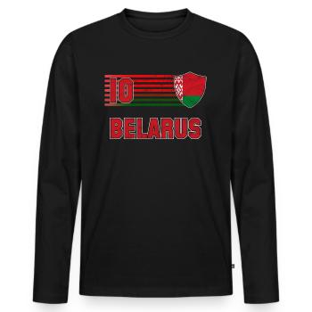 Belarus - Men's Premium Organic Long Sleeve Shirt - black - Front - Nico (187cm)
