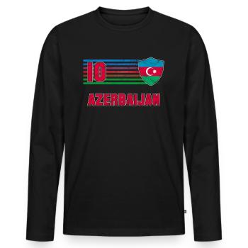 Azerbaïdjan - T-shirt manches longues Premium bio Homme - noir - Devant - Nico (187cm)