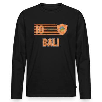 Bali - Männer Premium Bio Langarmshirt - Schwarz - Vorne - Nico (187cm)