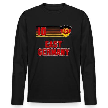 Allemagne de l'Est - T-shirt manches longues Premium bio Homme - noir - Devant - Nico (187cm)