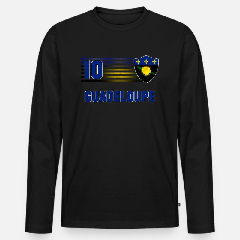Guadeloupe - Männer Premium Bio Langarmshirt - Schwarz