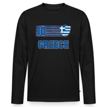 Greece - Men's Premium Organic Long Sleeve Shirt - black - Front - Nico (187cm)