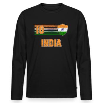 Inde - T-shirt manches longues Premium bio Homme - noir - Devant - Nico (187cm)