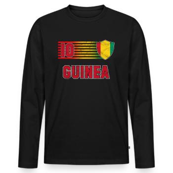 Guinea - Men's Premium Organic Long Sleeve Shirt - black - Front - Nico (187cm)