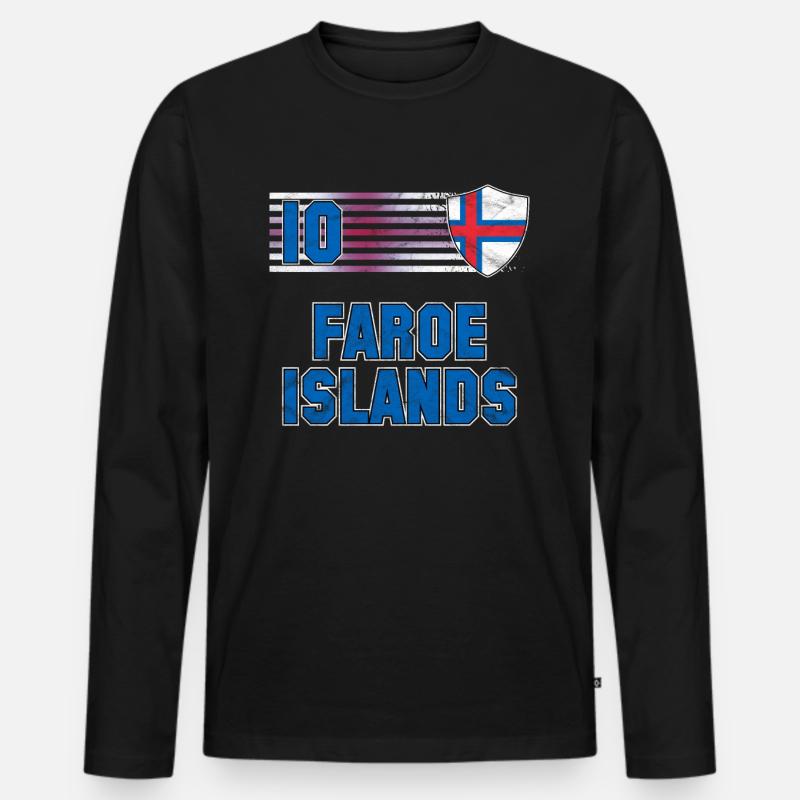 Färöer Inseln - Männer Premium Bio Langarmshirt - Schwarz