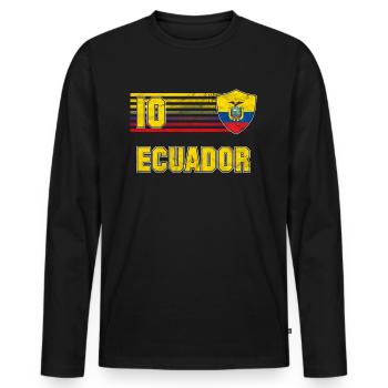 Ecuador - Men's Premium Organic Long Sleeve Shirt - black - Front - Nico (187cm)