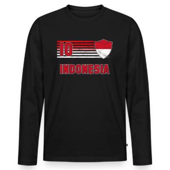 Indonesia - Men's Premium Organic Long Sleeve Shirt - black - Front - Nico (187cm)