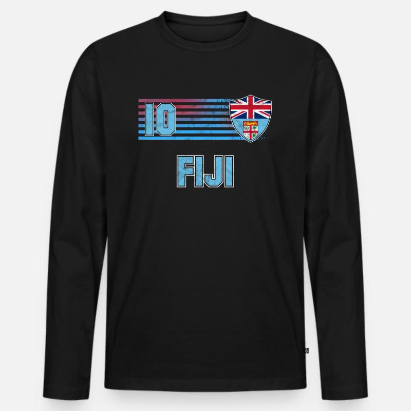 Fidschi - Männer Premium Bio Langarmshirt - Schwarz