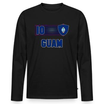 Guam - Männer Premium Bio Langarmshirt - Schwarz - Vorne - Nico (187cm)