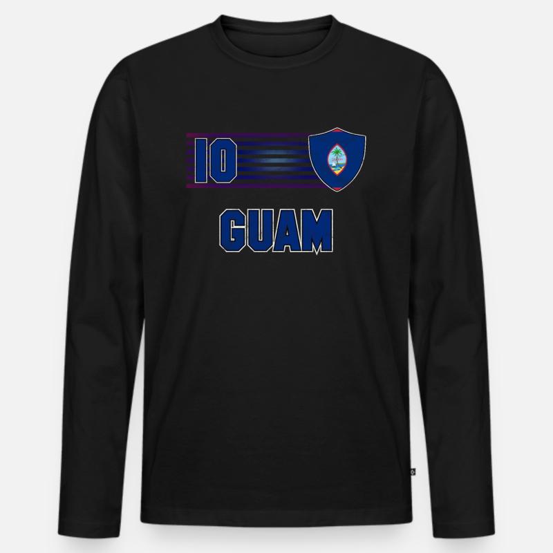 Guam - Männer Premium Bio Langarmshirt - Schwarz