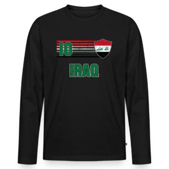 Irak - T-shirt manches longues Premium bio Homme - noir - Devant - Nico (187cm)
