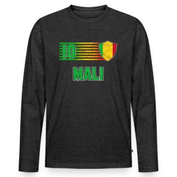 Mali - Men's Premium Organic Long Sleeve Shirt - heather anthracite - Front - Nico (187cm)