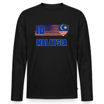 Malaysia - Men's Premium Organic Long Sleeve Shirt - black - Front - Nico (187cm)